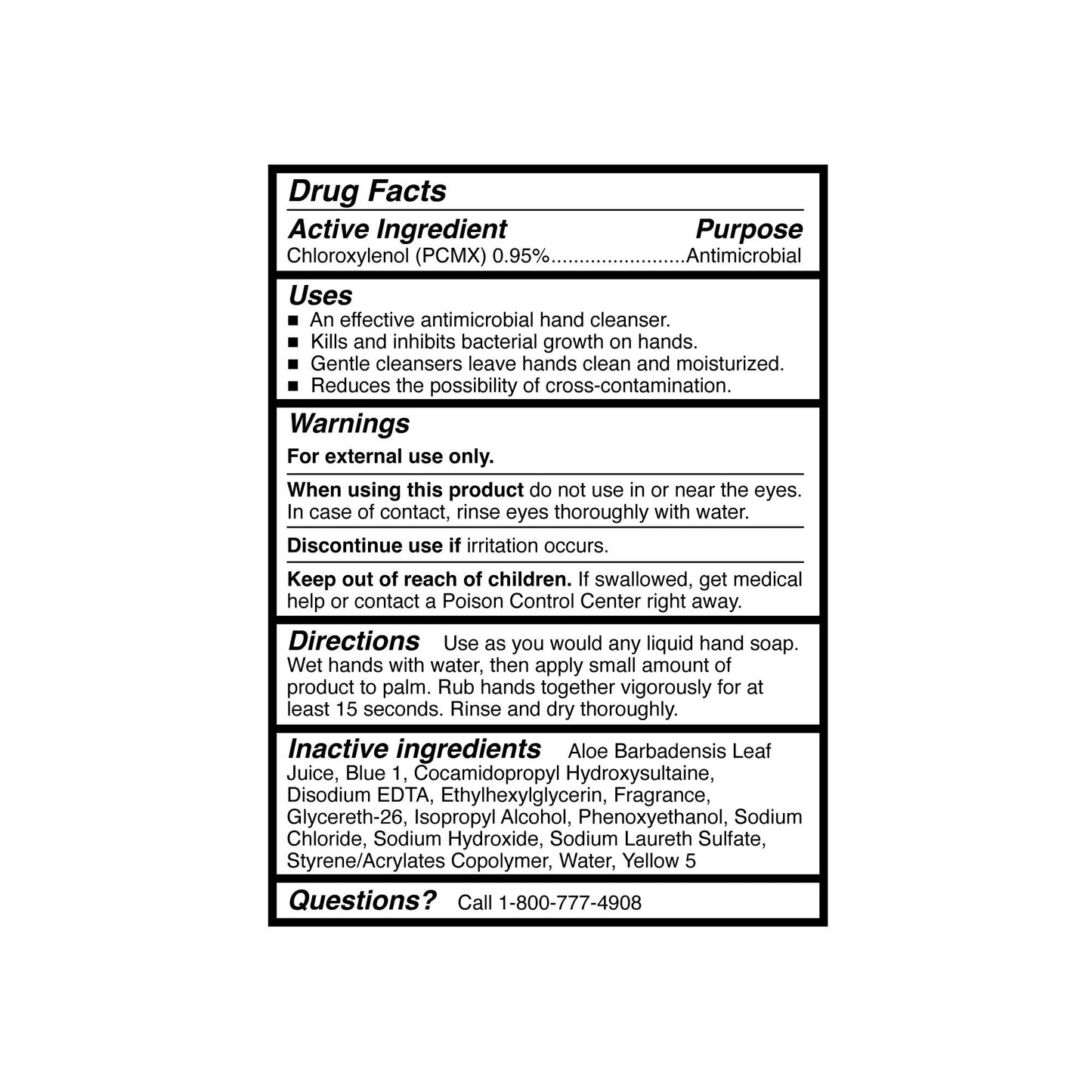 SOAP, HAND ANTIMICROBIAL W/ALOE UNIV 800ML (12/CS)