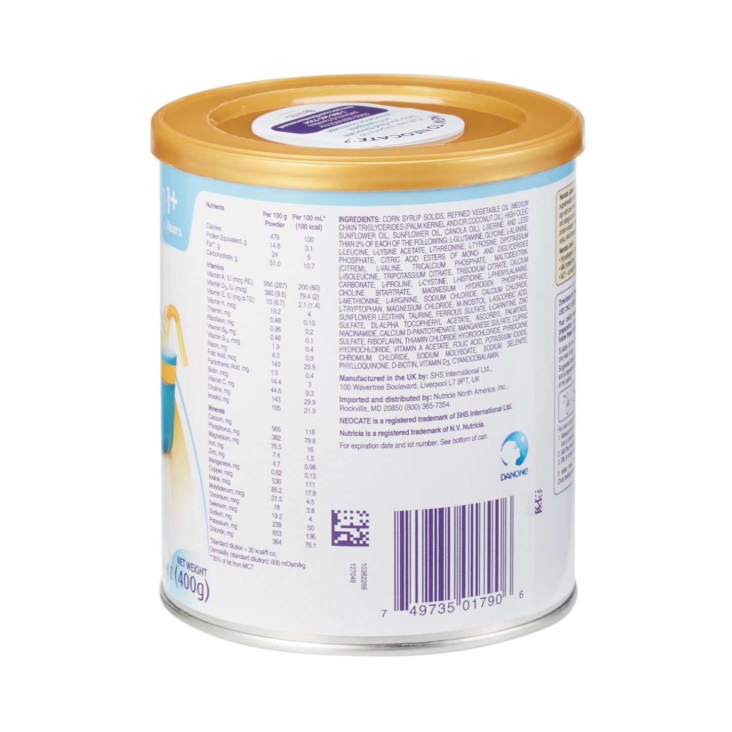 NEOCATE JR, PDR FORMULA UNFLAV400MG (4/CS)