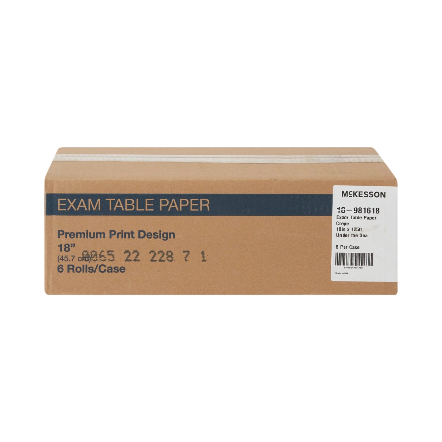 PAPER, TABLE CREPE SEA PRNT 18"X125' (6/CS)