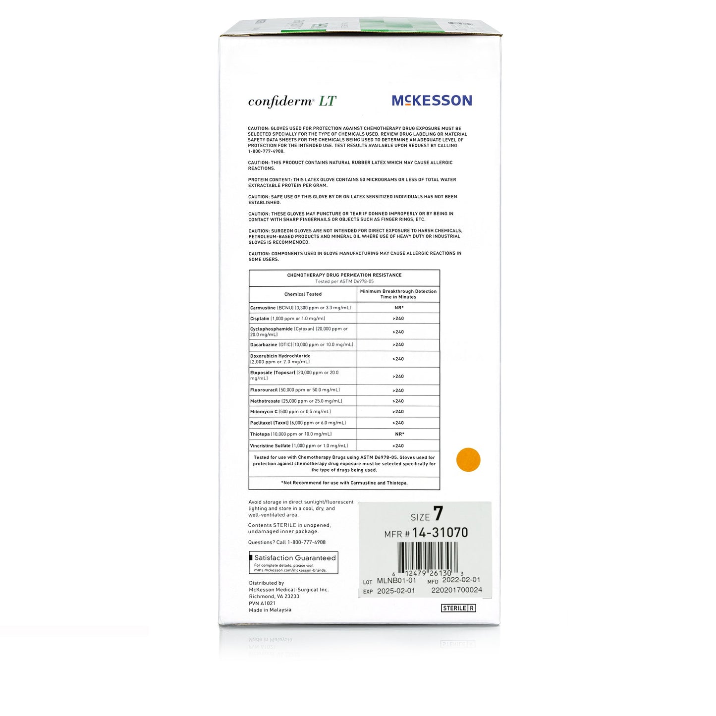 GLOVE, SURG CONFIDERM LT LTX 7.0 STR2 TXT (50PR/BX 4BX/CS)