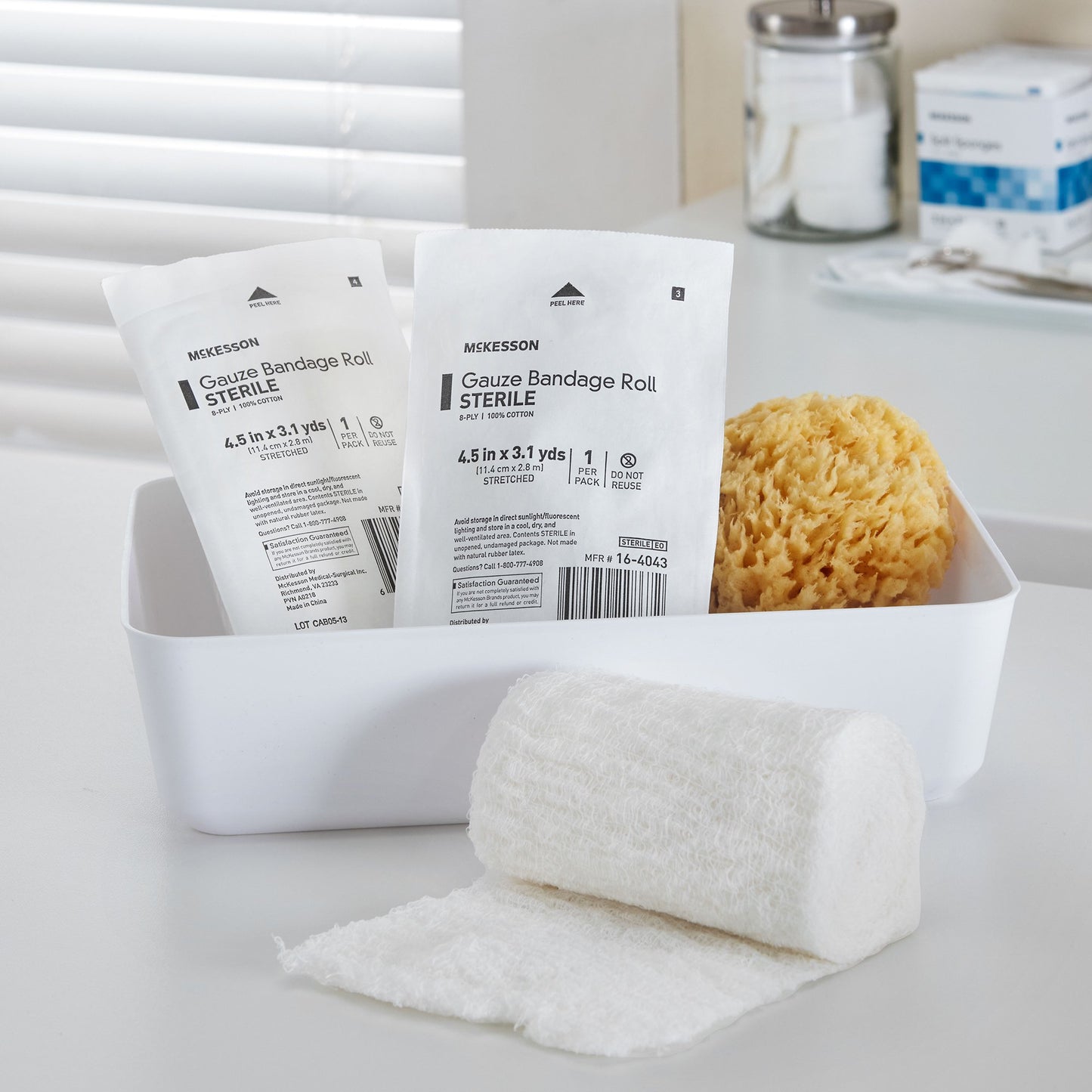 BANDAGE ROLL, GAUZE FLUFF STR 4.5"X3.1YDS (100/CS)