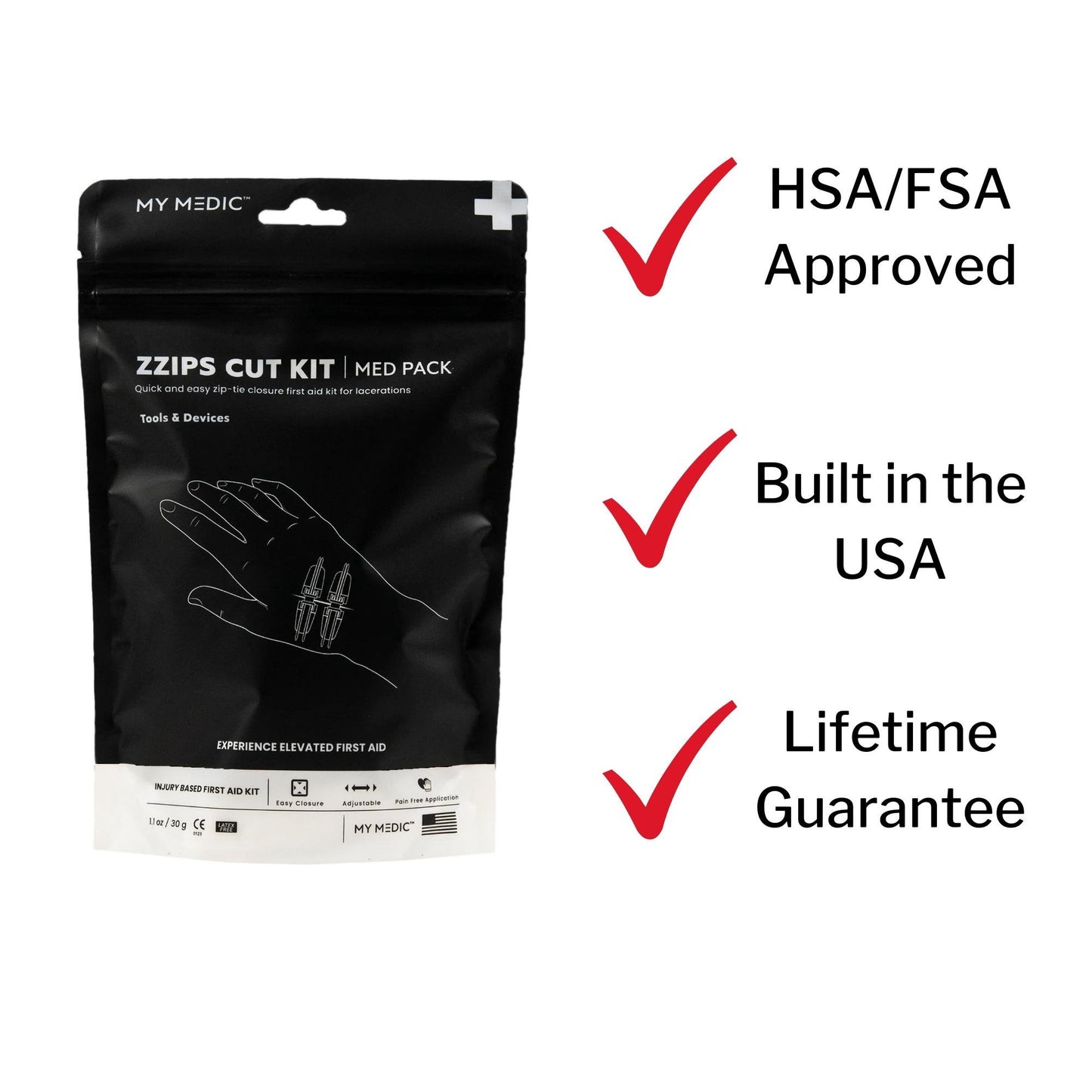 FIRST AID PACK, ZZIPS CUT ALL-IN-ONE BASIC