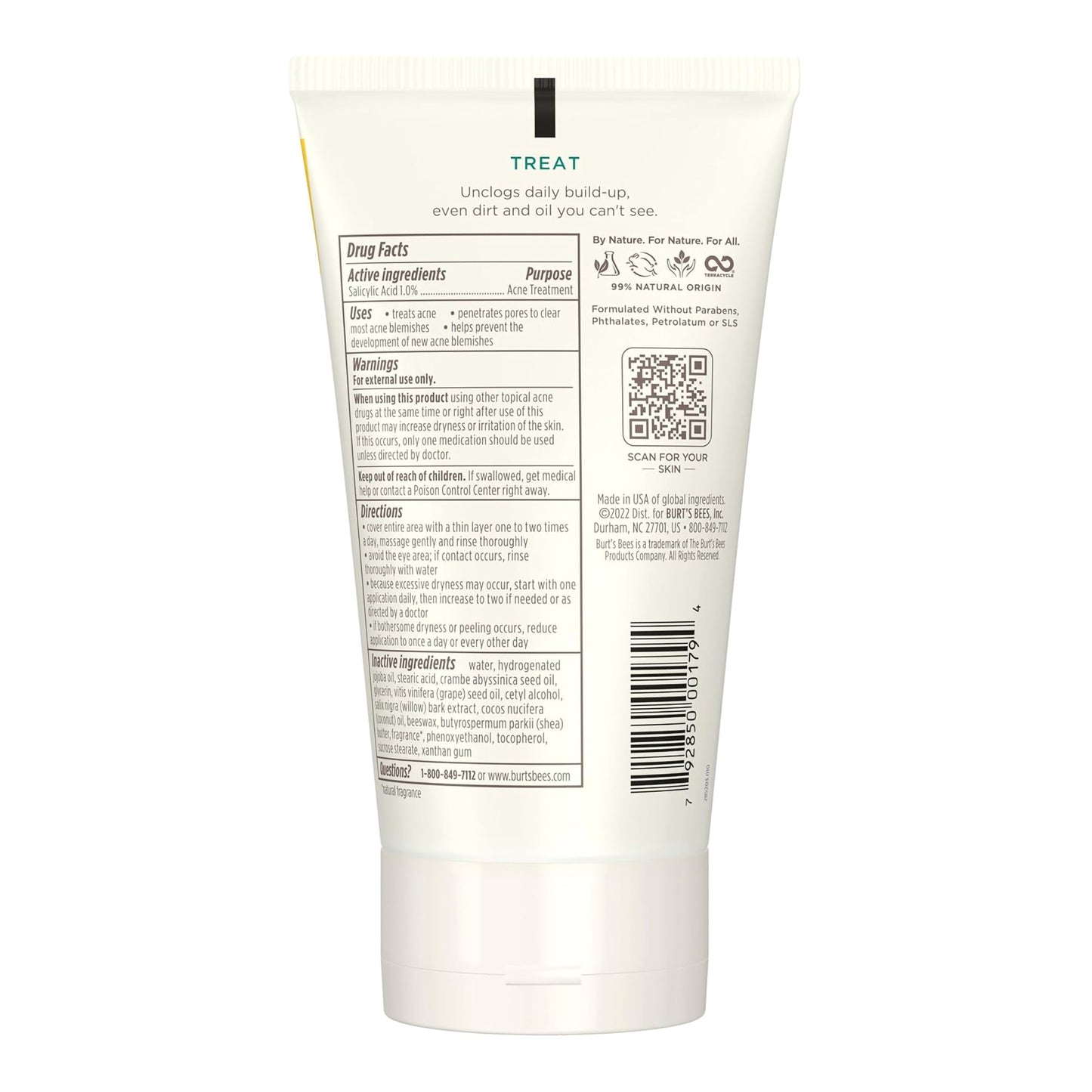 BURT BEES, SCRUB ACNE PORE 4OZ(3/CT)