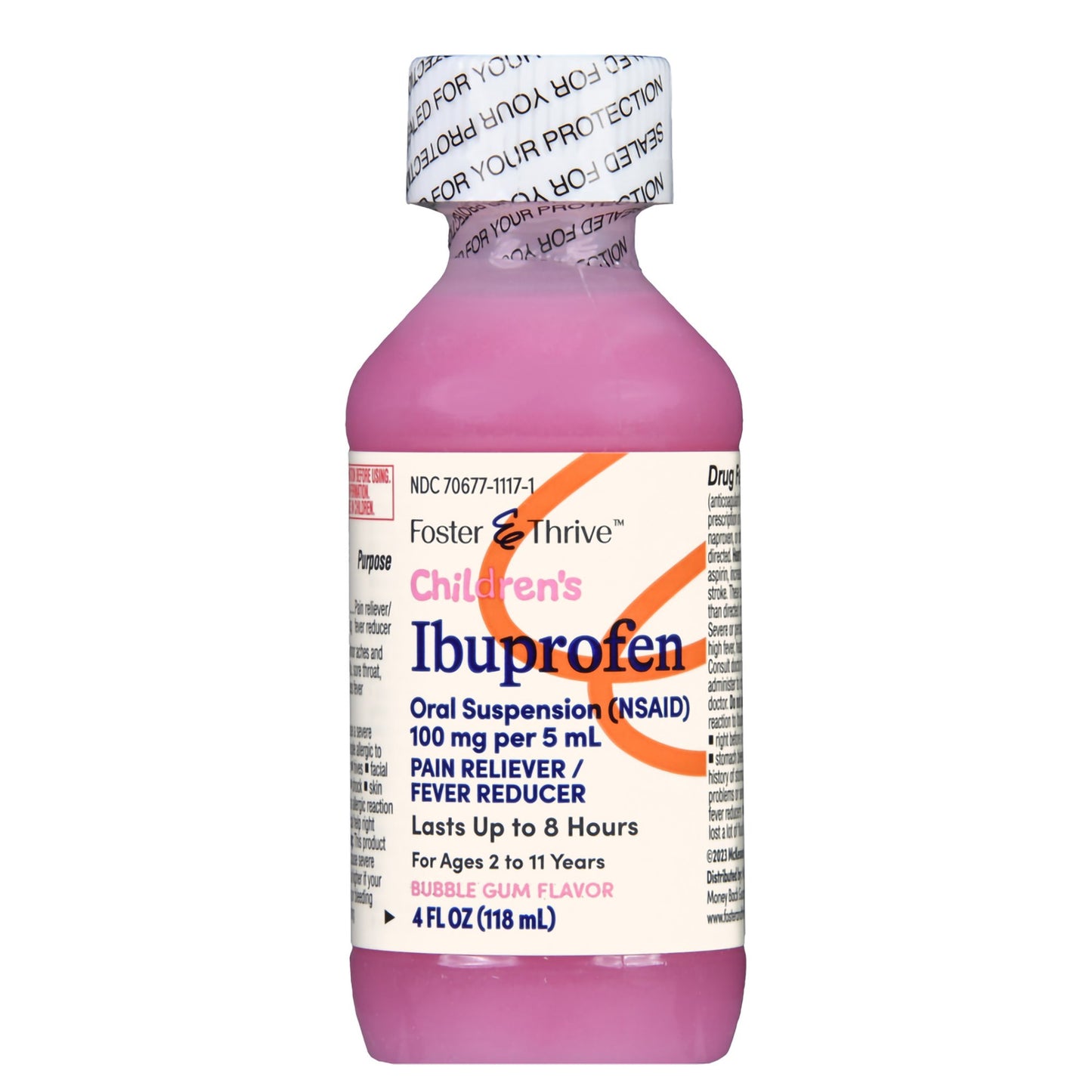 IBUPROFEN, SUSPN ORAL FT CHLD BUBBLE GUM 100MG 4OZ