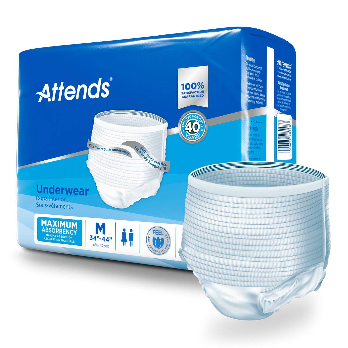 UNDERWEAR, ATTENDS MAX ABSRB MED (20BG 4BG/CS)