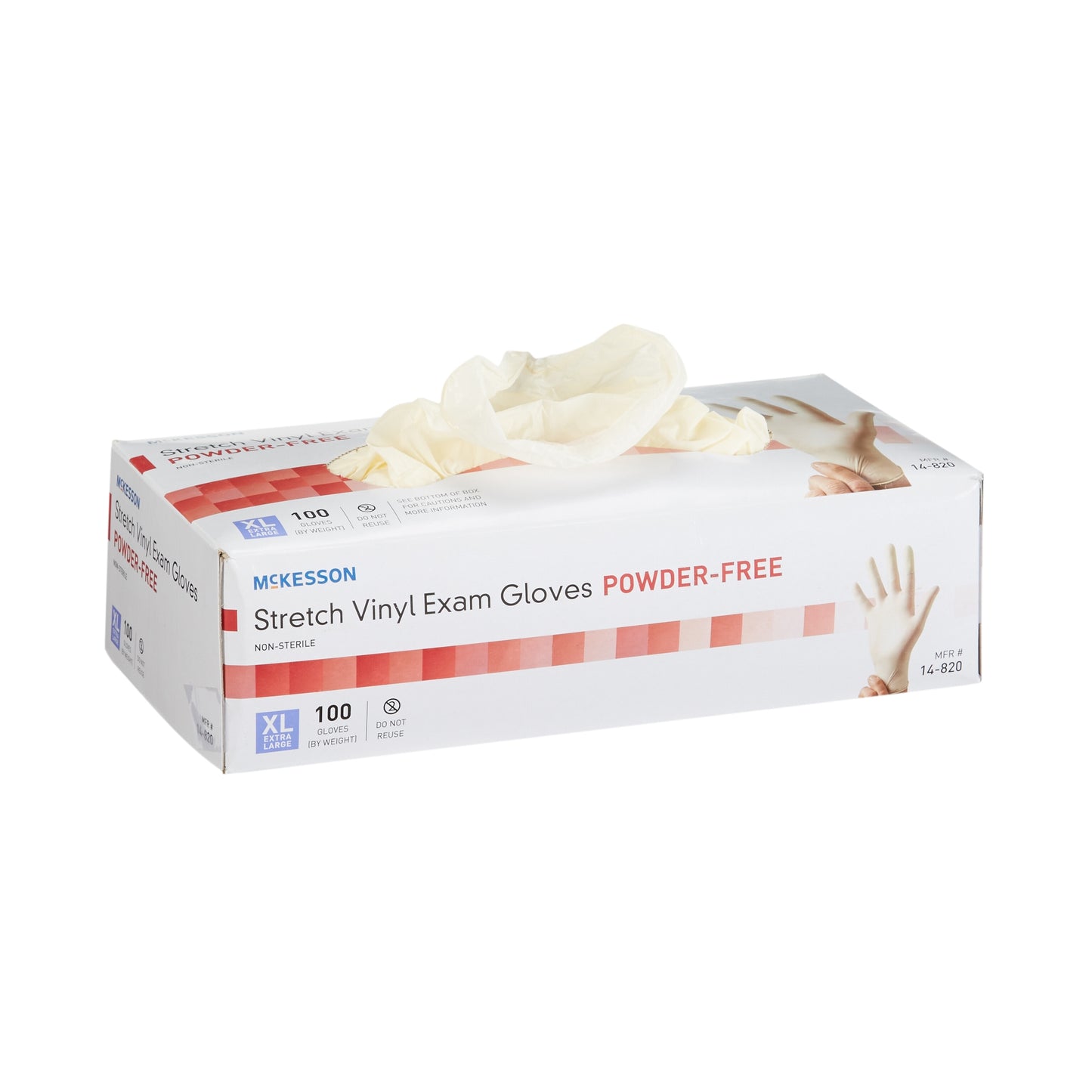 GLOVE, EXAM VNYLSTRCH XL N/S (100/BX 10BX/CS)