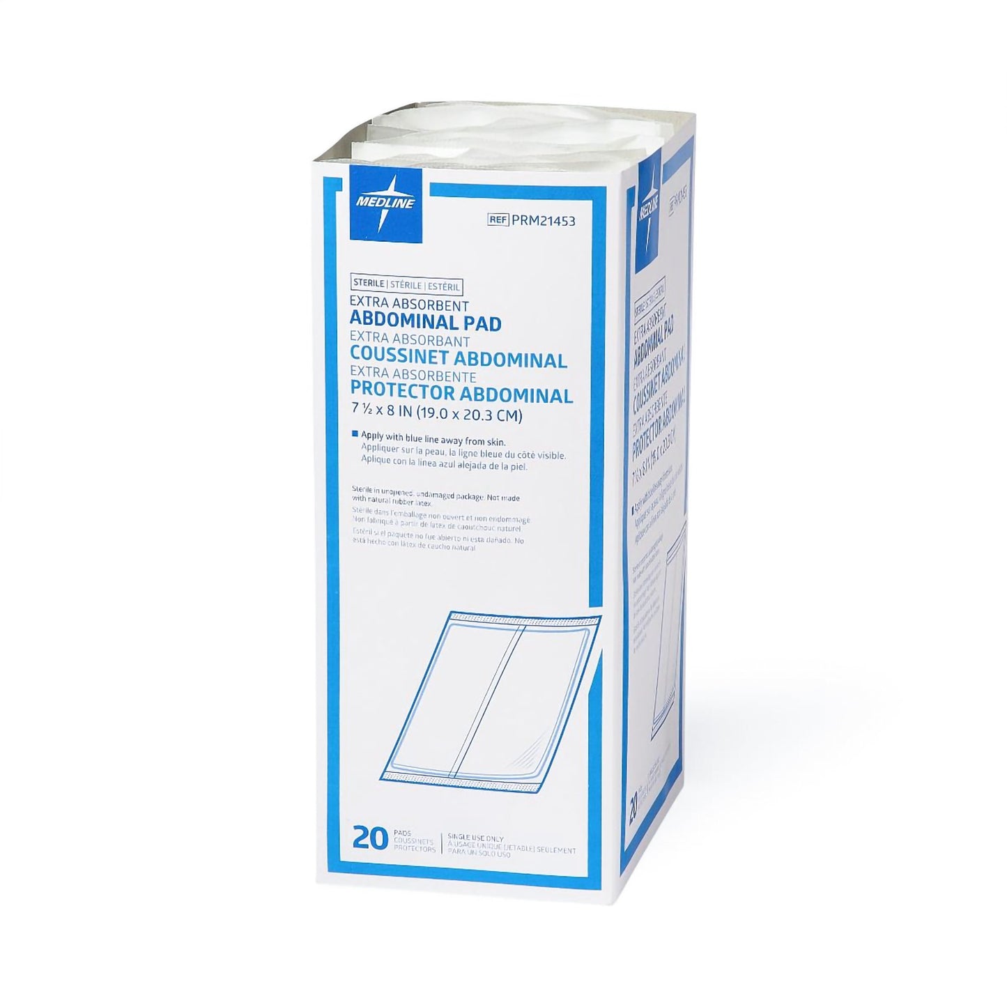 PAD, CARING ABDN COMBINE STR 8"X7 1/2" (20/BX 12B