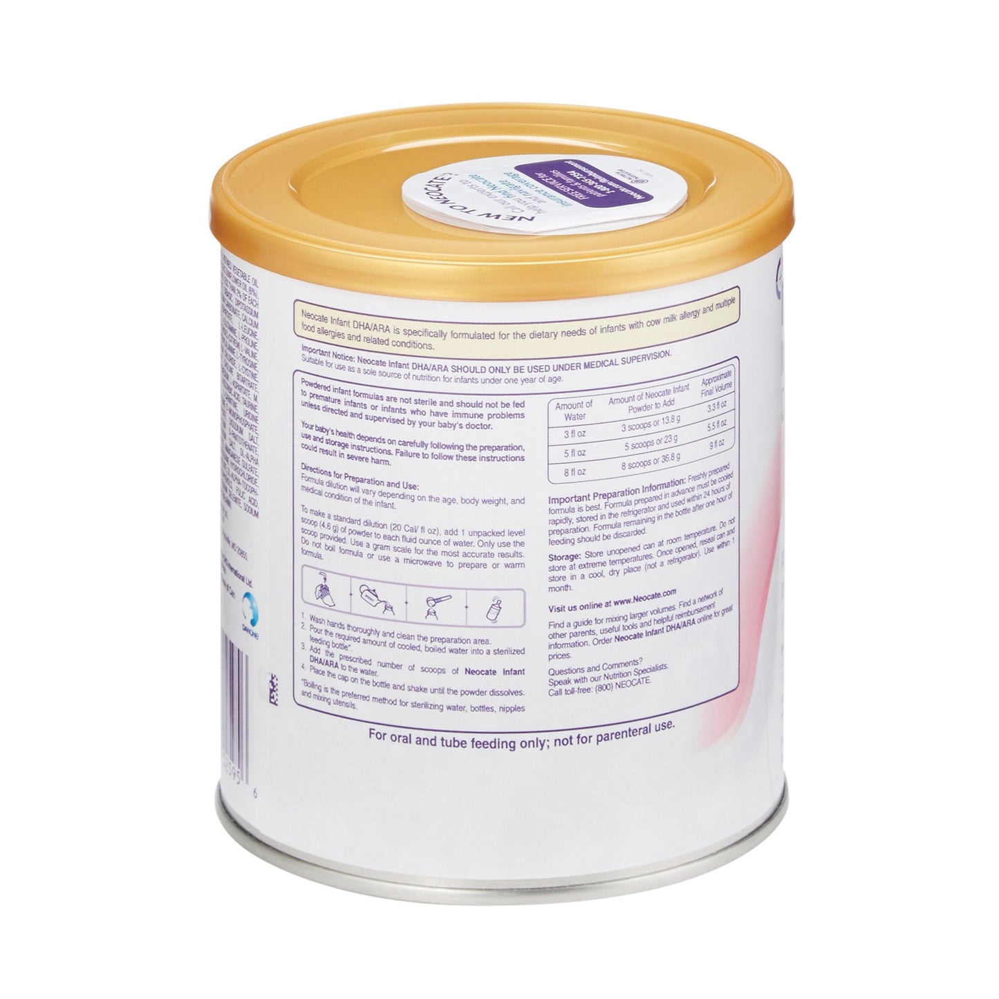 FORMULA, INF NEOCATE NUTRICIA DHA/ARA CAN PDR 14.1OZ