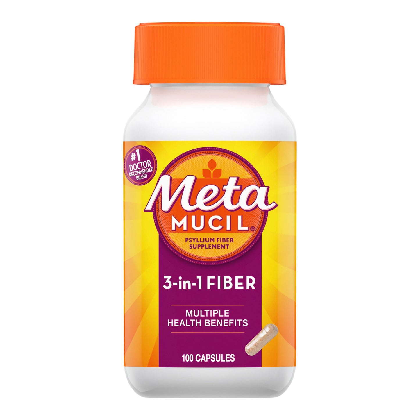 METAMUCIL FIBER, CAP 0.4GM (100/BT)