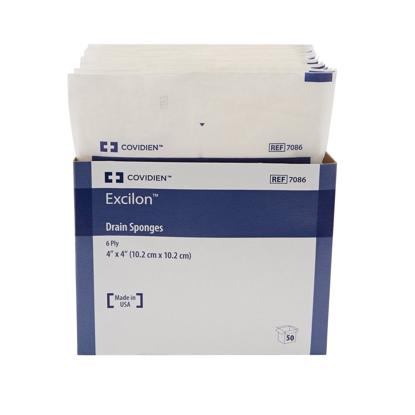 SPONGE, EXCILON SPLIT DRN STR 4"X4" (2/PK 25PK/TR 12TR/CS)