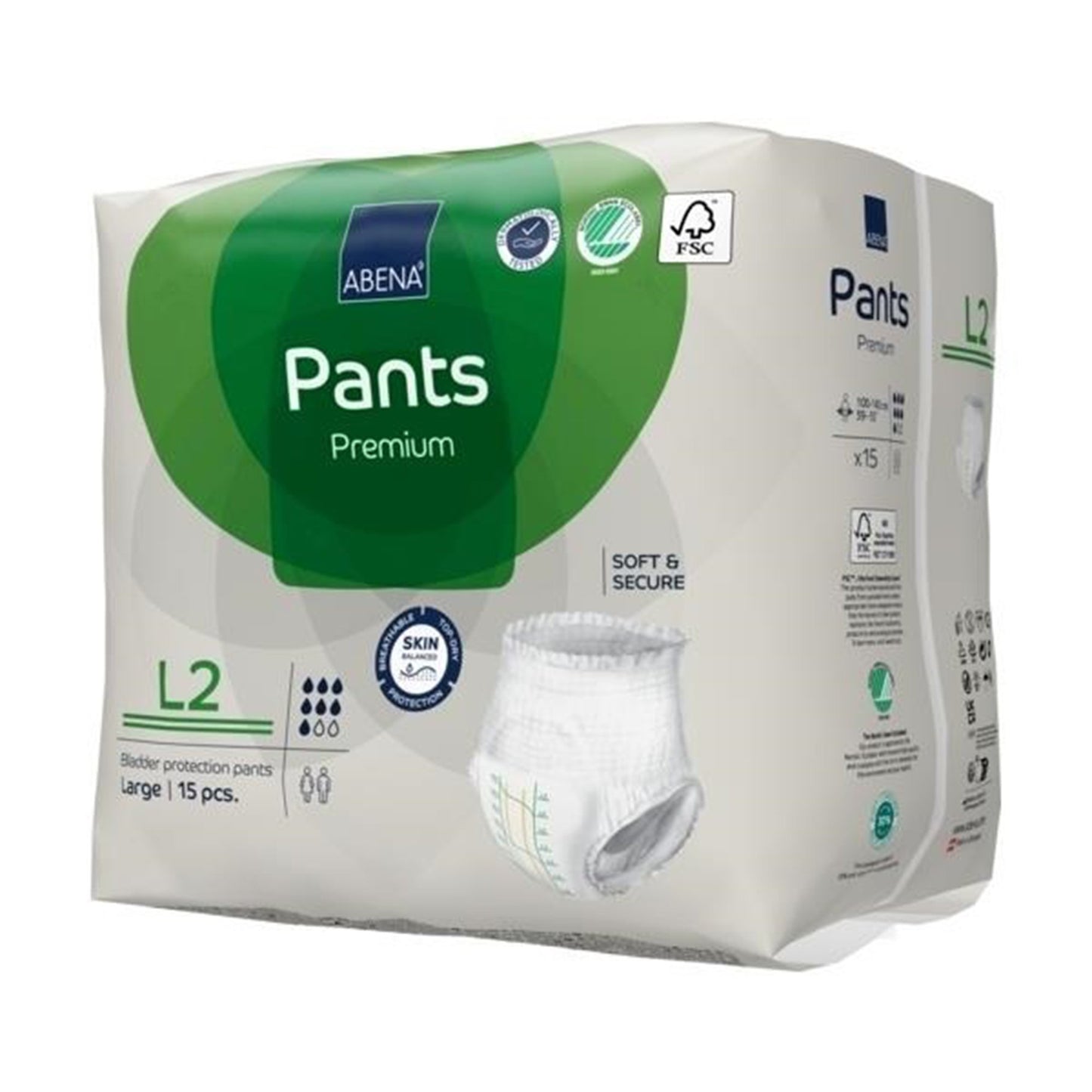 UNDERWEAR, INCONT ABENA PROT PREM L2 LG (15/PK 6PK/CS)