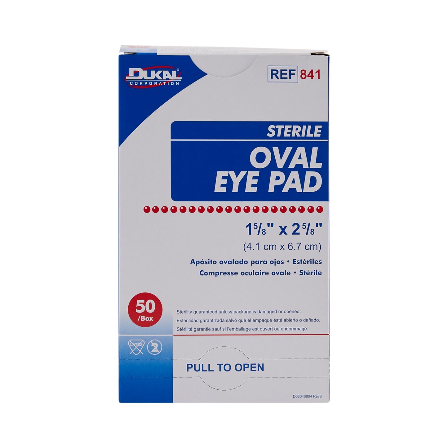 PAD, EYE 1 5/8"X2 5/8" OVAL STR (50/BX 12BX/CS)