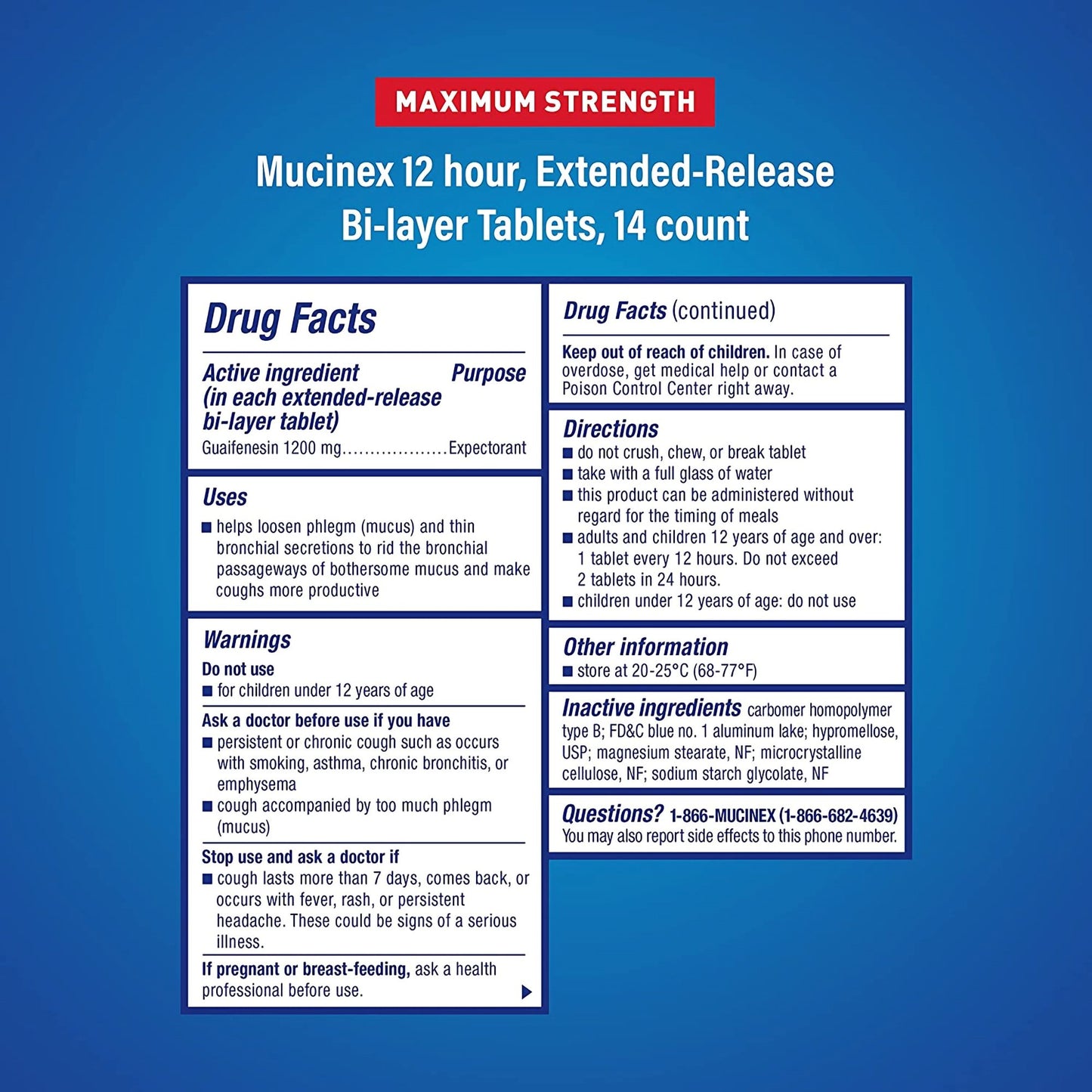 MUCINEX, TAB ER 1200MG (14/CT)