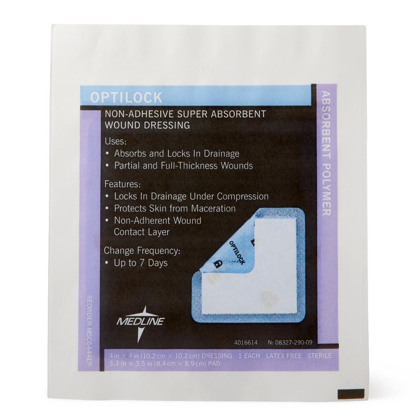 DRESSING, WND OPTILOCK N/ADH 4X4" (10/BX 10BX/CS)