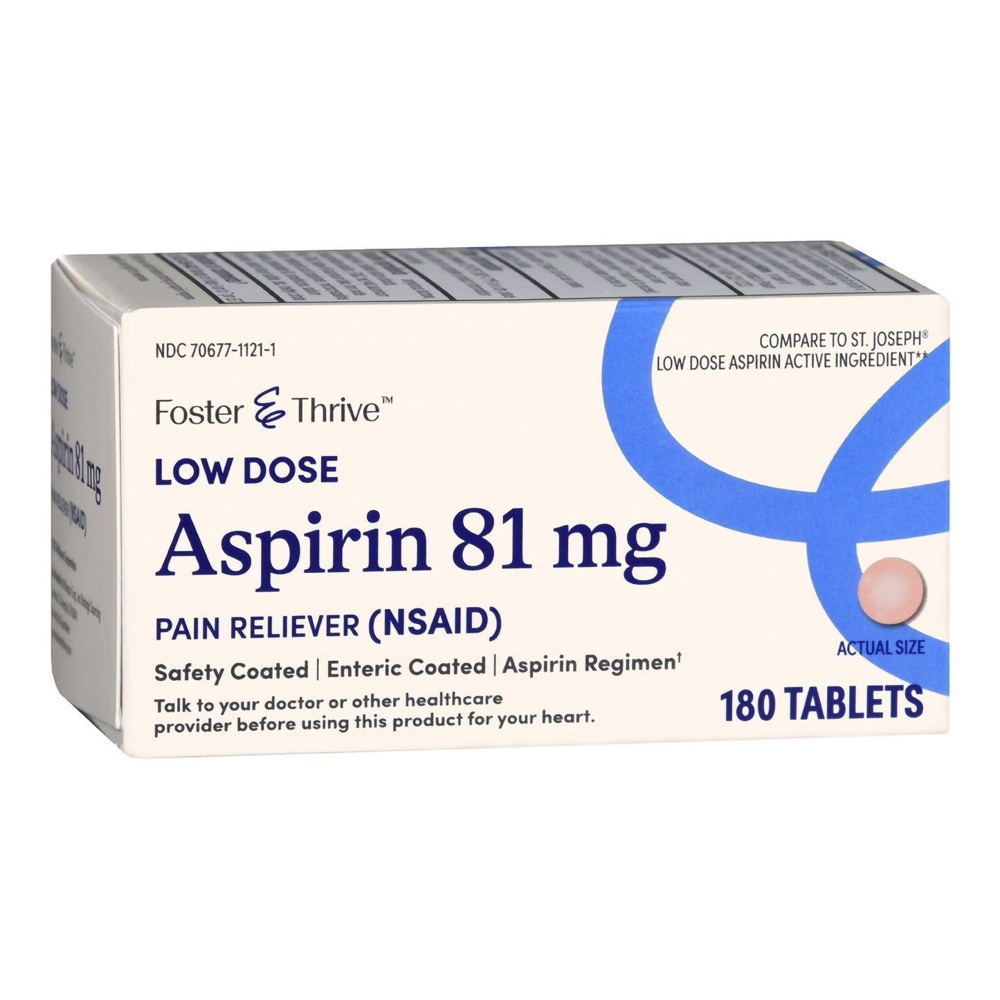 ASPIRIN EC, TAB FT SM LOW STRNTH81MG (180/BT)