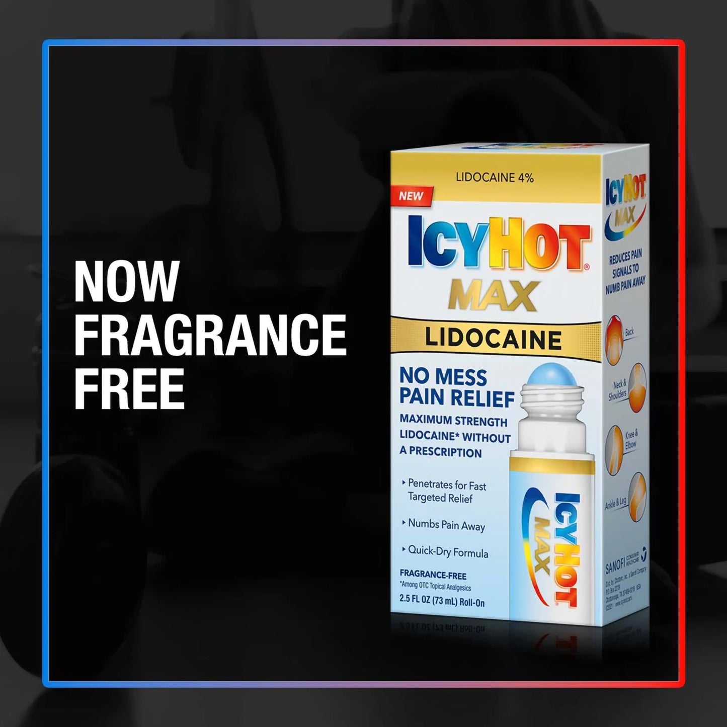 ICY HOT, ROLL-ON LIDOCAINE NO MESS PAIN RELIEF 2.5OZ