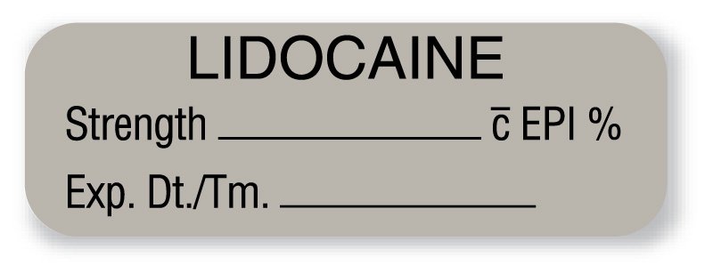 LABEL, LIDOCAINE W/EPI (610/RL)
