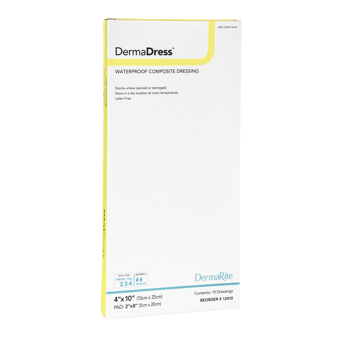 DRESSING, WND COMPOSITE WATERPRF ISLAND 4X10 (10/BX)