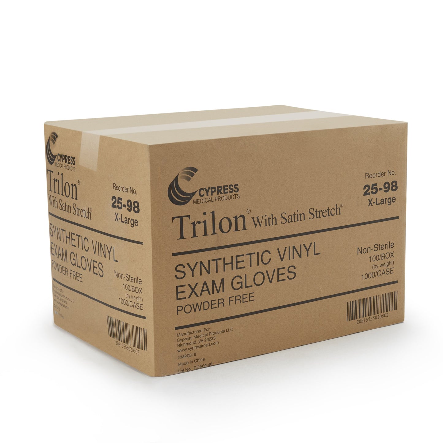 GLOVE, EXAM VNYL XL N/S TRILON(100/BX 10BX/CS)