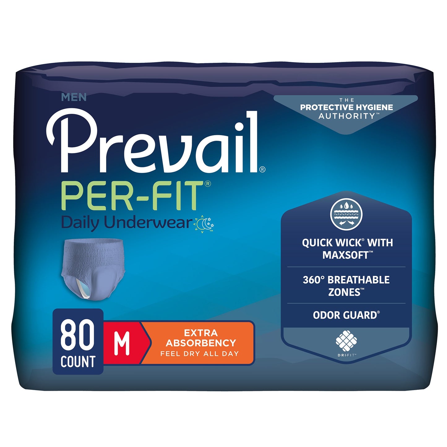UNDERWEAR, PREVAIL PER-FIT MEN34"-36" (20/BG 4BG/CS)