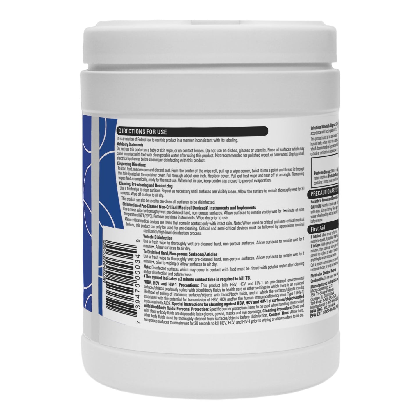WIPE, DISINFECTANT OPTI-CIDE MAX 6"X6 3/4" (160/CT 12CT/CS)