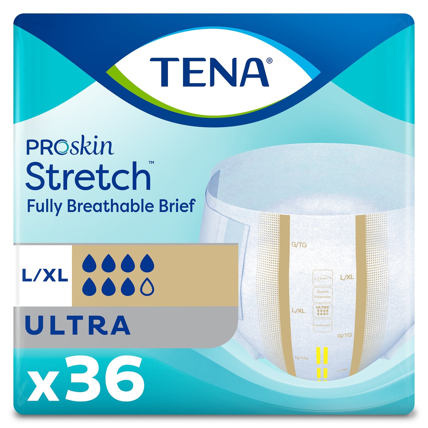 BRIEF, INCONT TENA STRETCH LG/XLG (36/BG 2BG/CS)