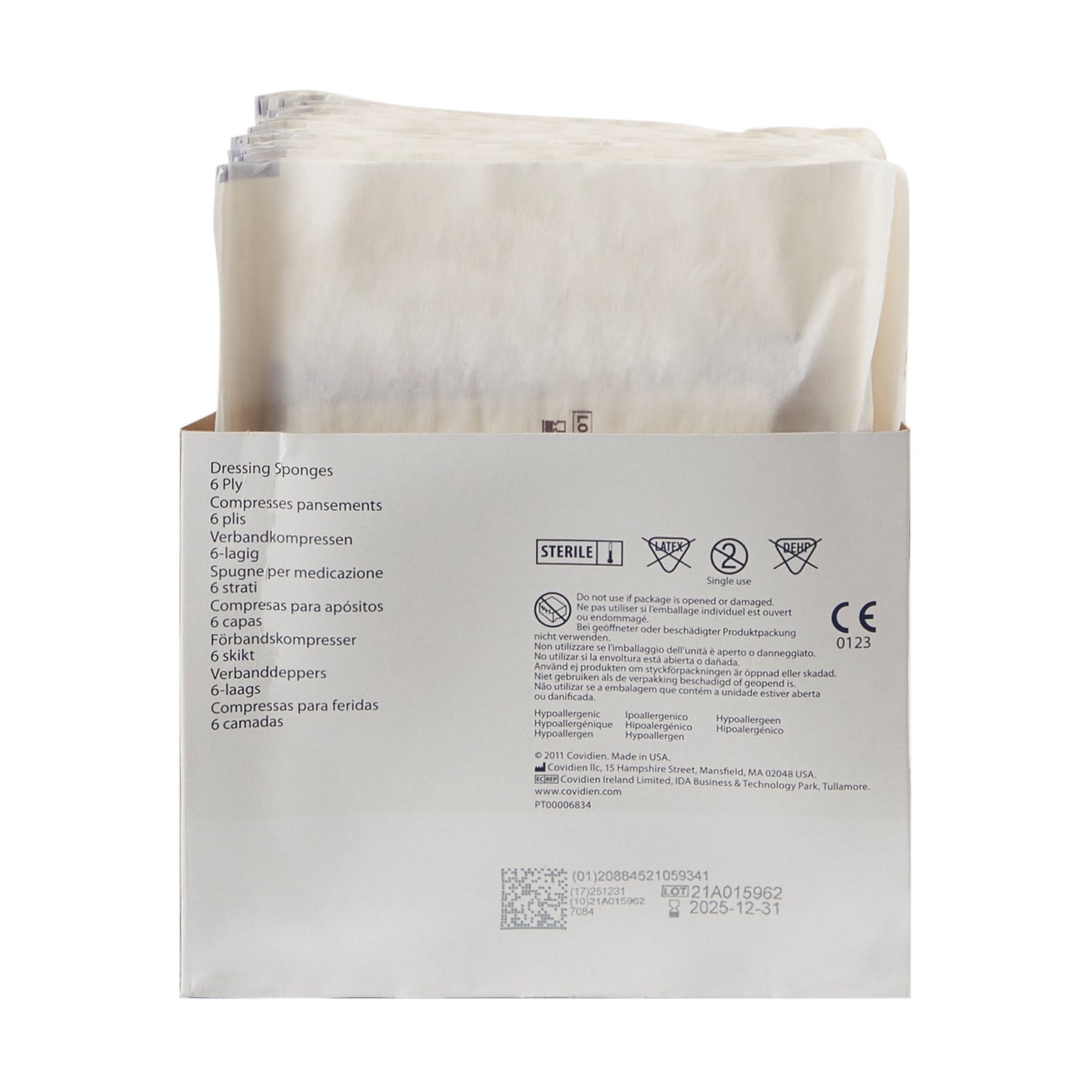 GAUZE, NON WOVEN ALL PURPOSE SPONGES 4X4" 6PLY (2/PK 25PK/CT