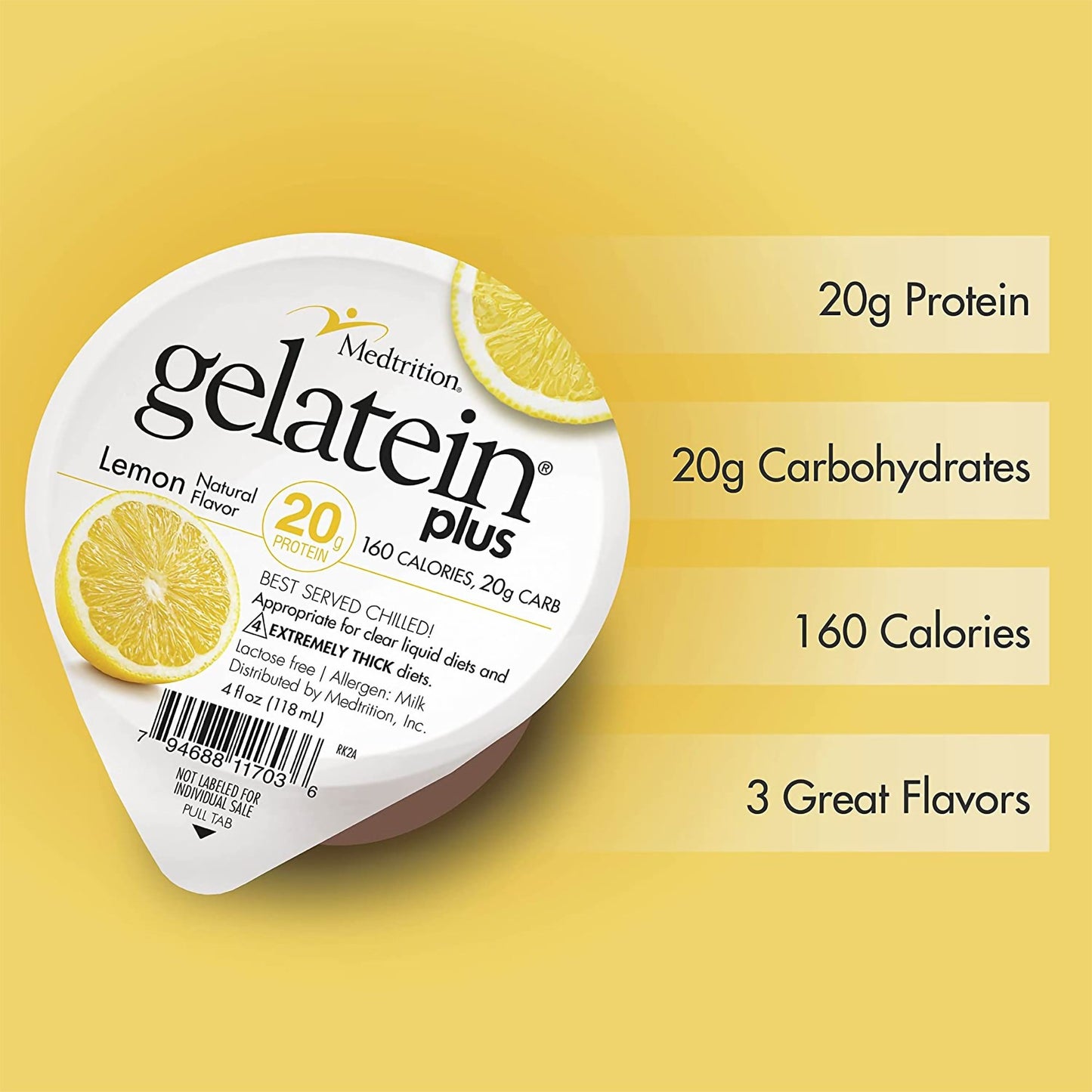 NUTRIENT, GELATIN PLUS LEMON 4OZ CUP (36/CS)