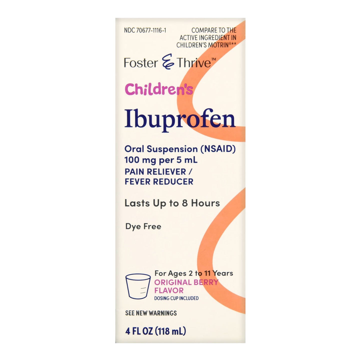IBUPROFEN, SUSPN ORAL FT SM BERRYDYE FREE 4OZ 100MG/5ML