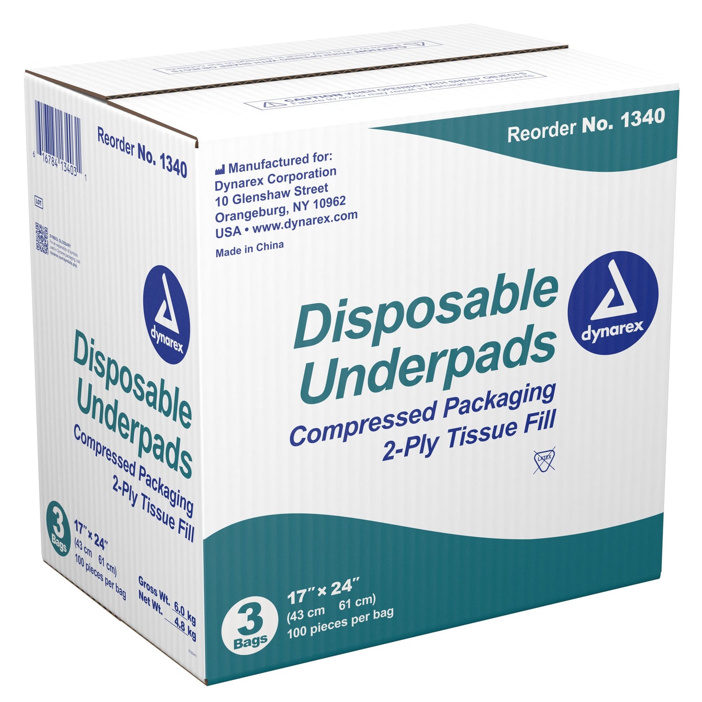 UNDERPAD, WTRPRF N/SKID 17"X24" (100/BG 3BG/CS)