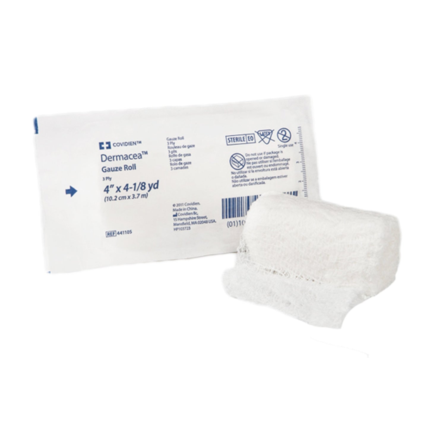 GAUZE, ROLL FLUFF DERMACEA 2PLY 4"X4YDS (96RL/CS)