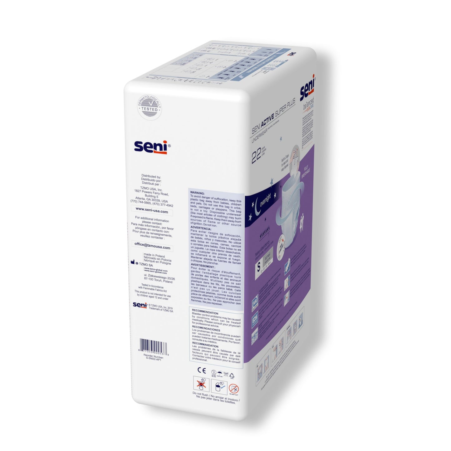 UNDERWEAR, INCONT ACTIVE SUPER+ SM 22"-33" (22/PK 4PK/CS)