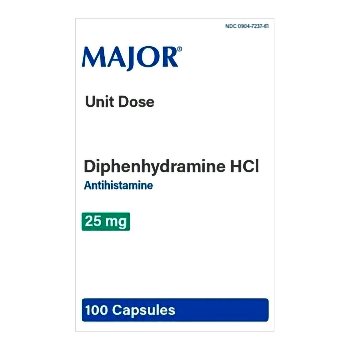 DIPHENHYDRAMINE HCL, CAP 25MG UD (100/BX)