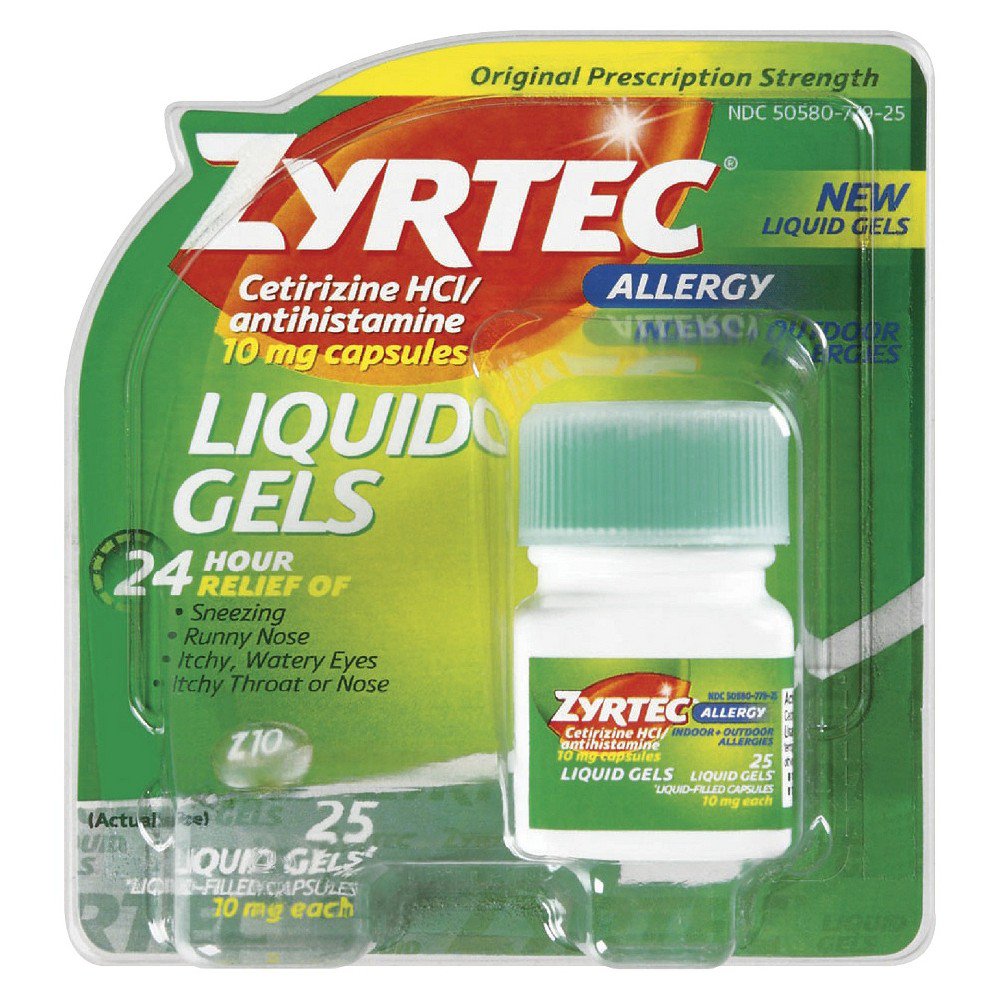 ZYRTEC, LIQ CAP ALLERGY 10MG (25/BT)