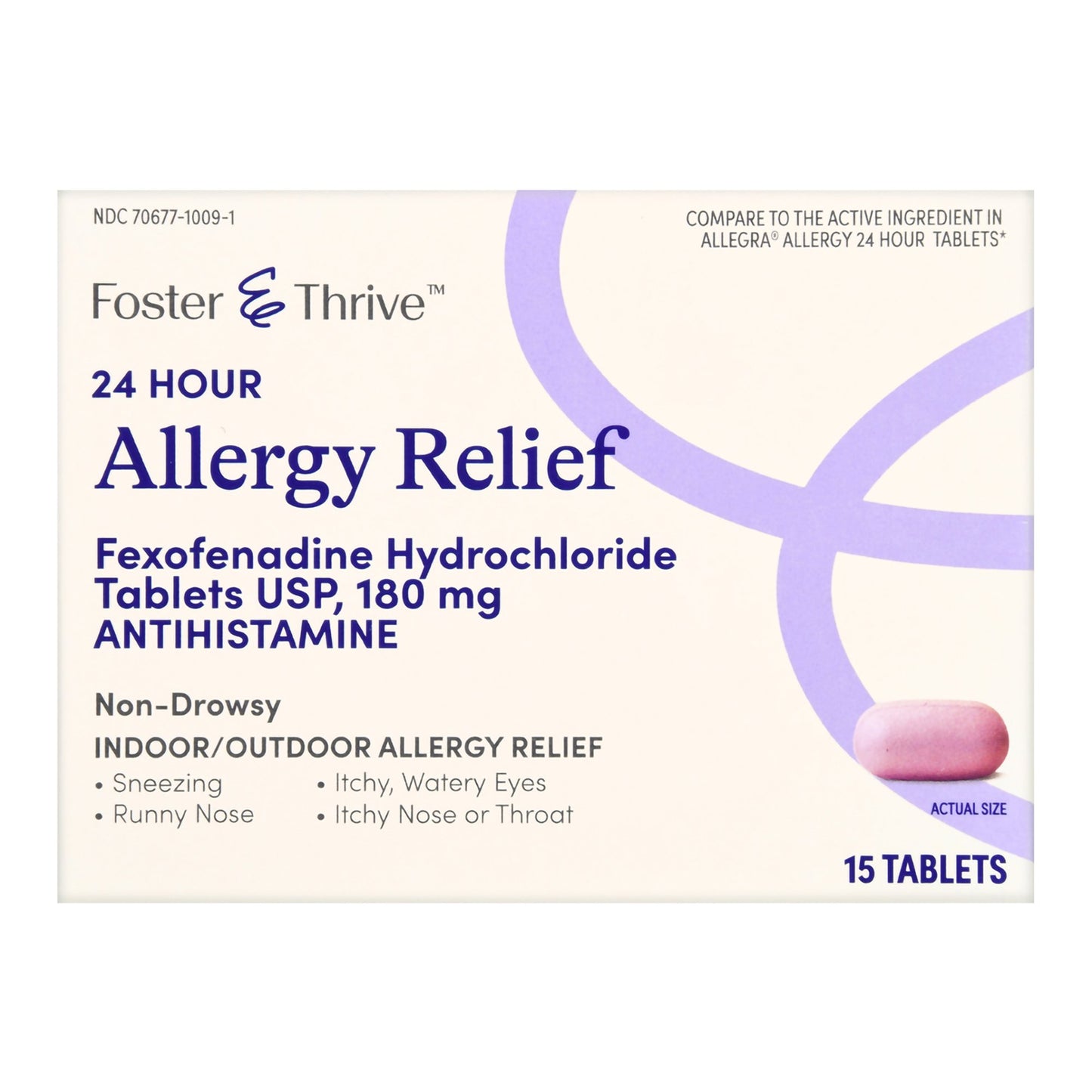 FEXOFENADINE, TAB FT SM 180MG (15/BX)