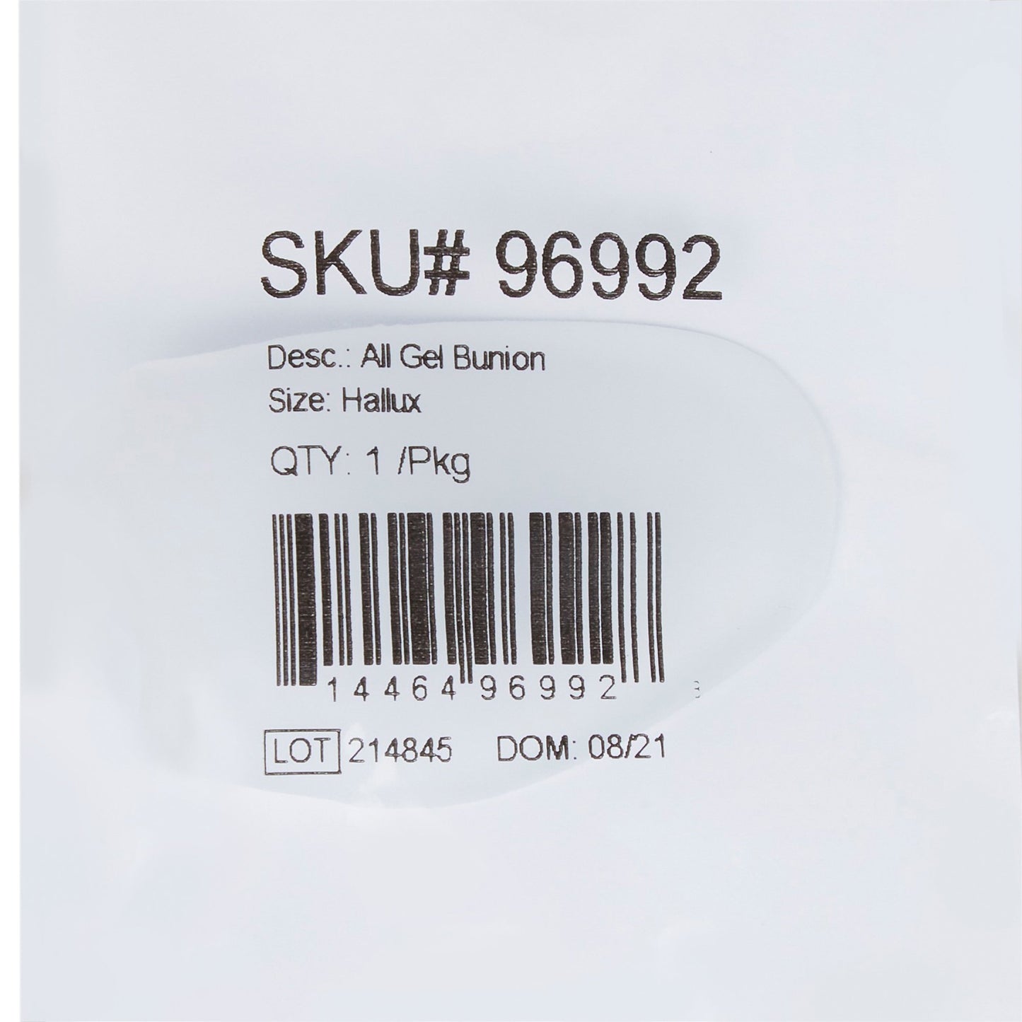 BUNION SHIELD, HALLUX GEL BIG TOE