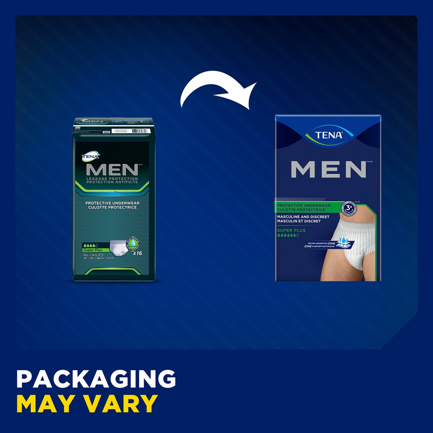 UNDERWEAR, MN TENA SM/MED (16/BG 4BG/CS)