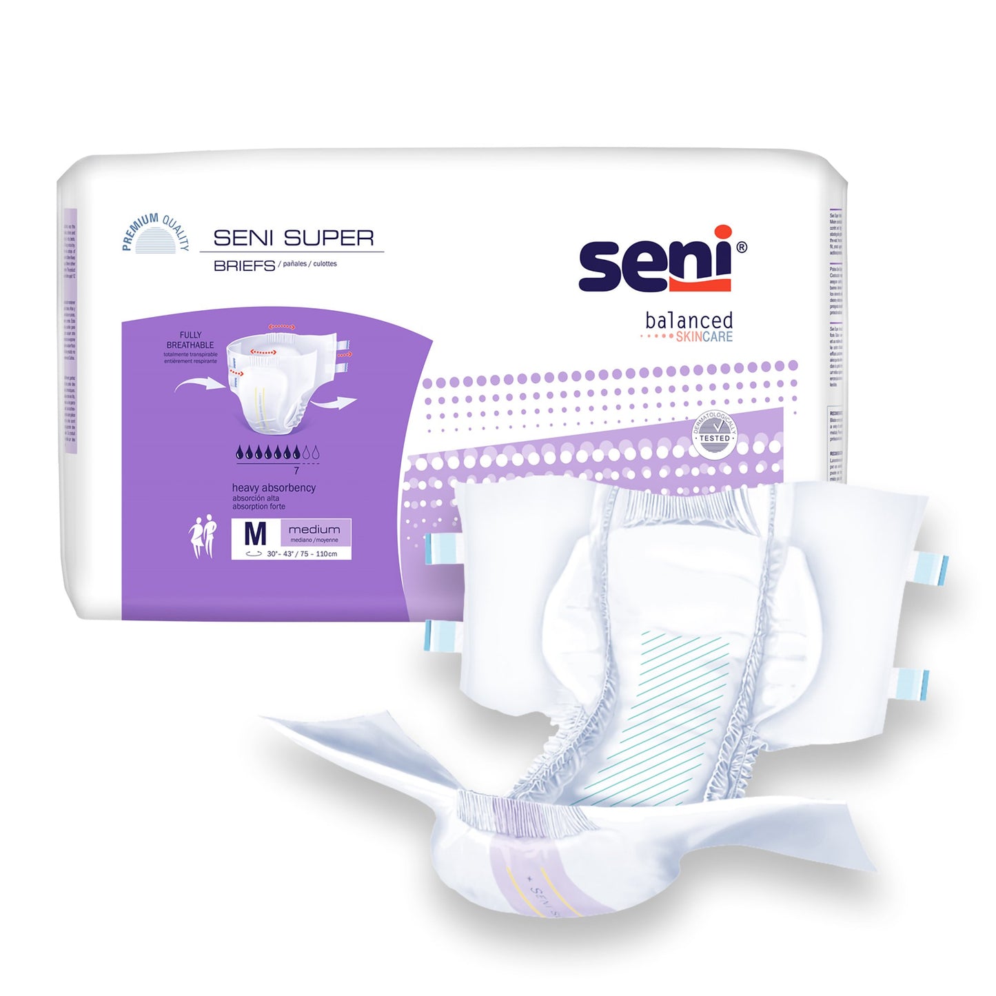 BRIEF, INCONT SENI SUPER MED 30"-43" (25/PK 3PK/CS)