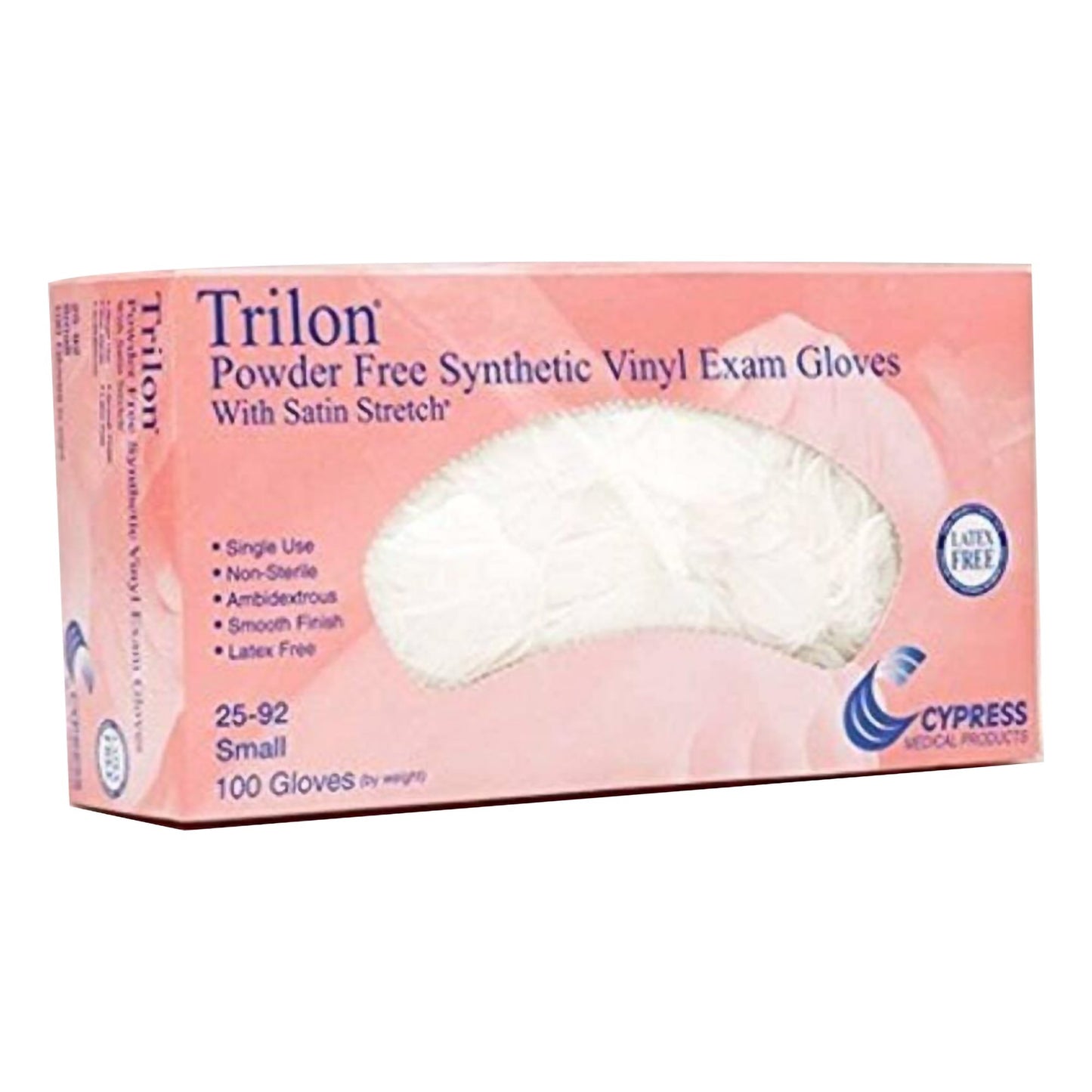 GLOVE, EXAM VNYL SM N/S TRILON(100/BX 10BX/CS)