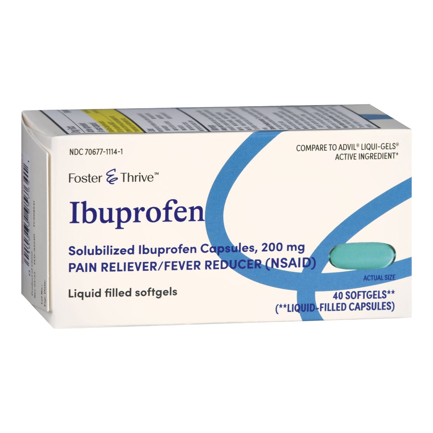IBUPROFEN, CAP SGEL FT SM 200MG (40/BT)