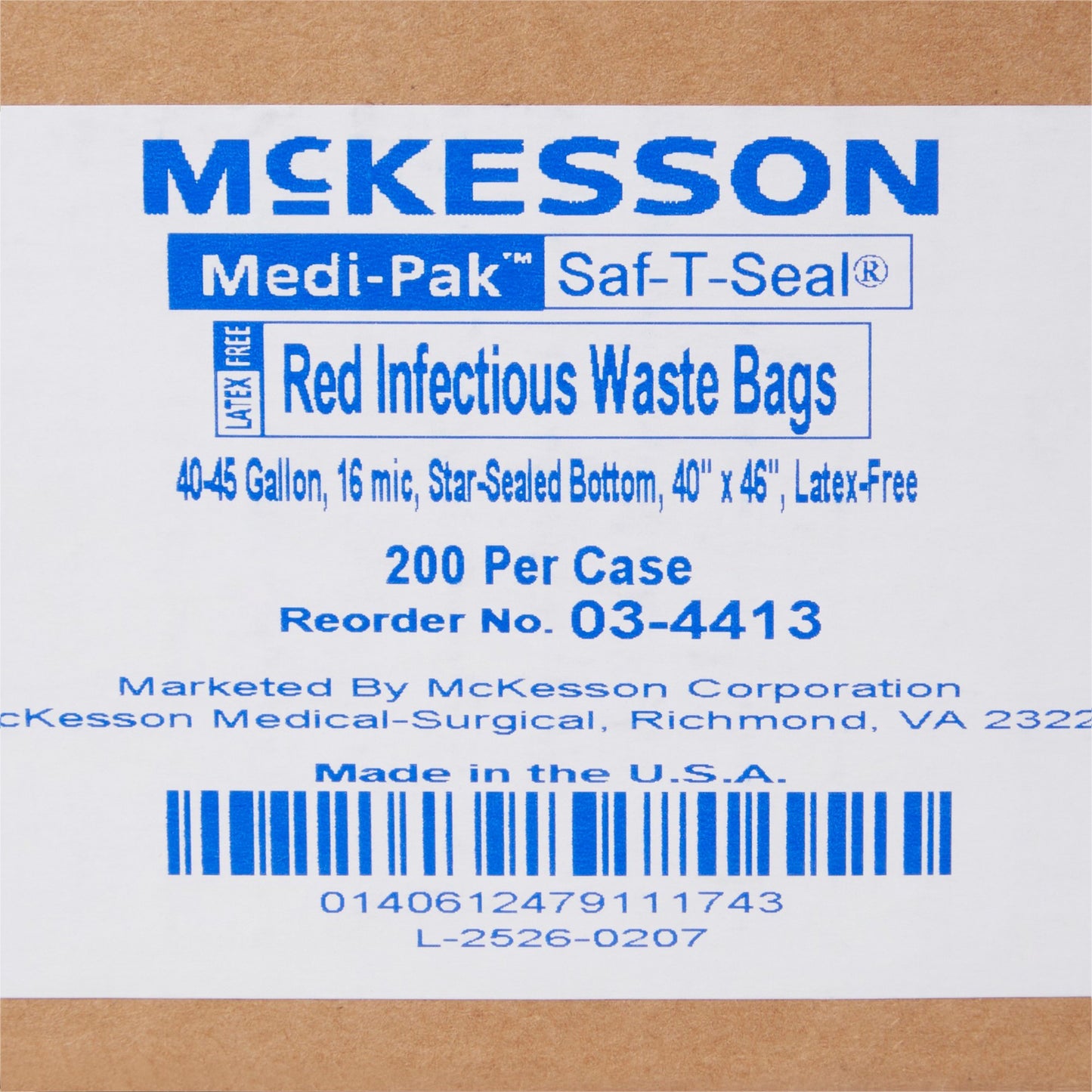 BAG, BIOHAZ RED 40X46 40-45GL 17MIC .66MIL (200/CS)