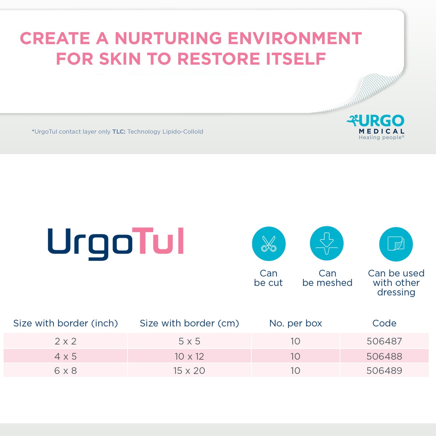 DRESSING, WOUND URGOTUL CONTACT LAYER 4"X5" (10/BX)