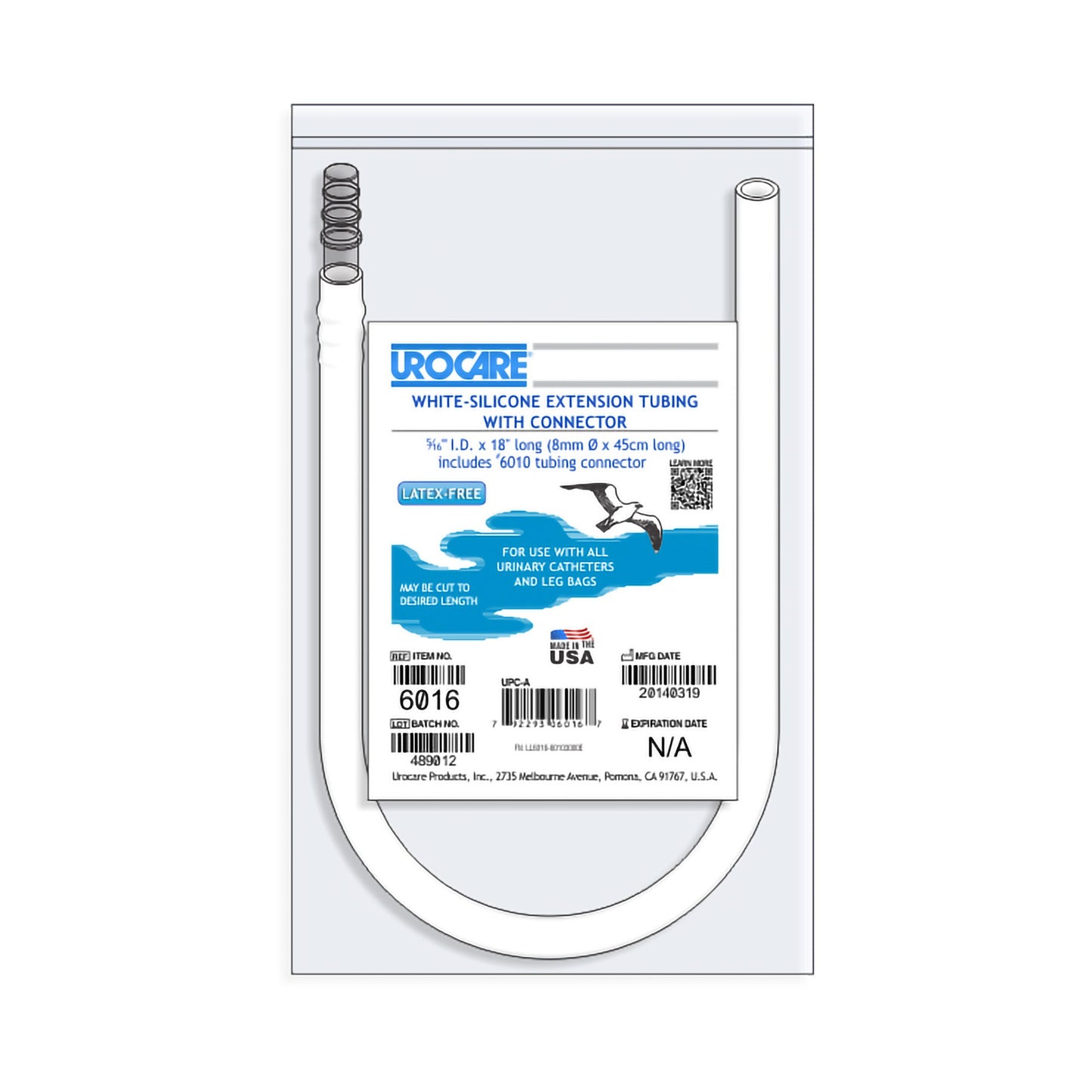 TUBE, DRAIN URINARY EXTENSION T W/CONN 18"