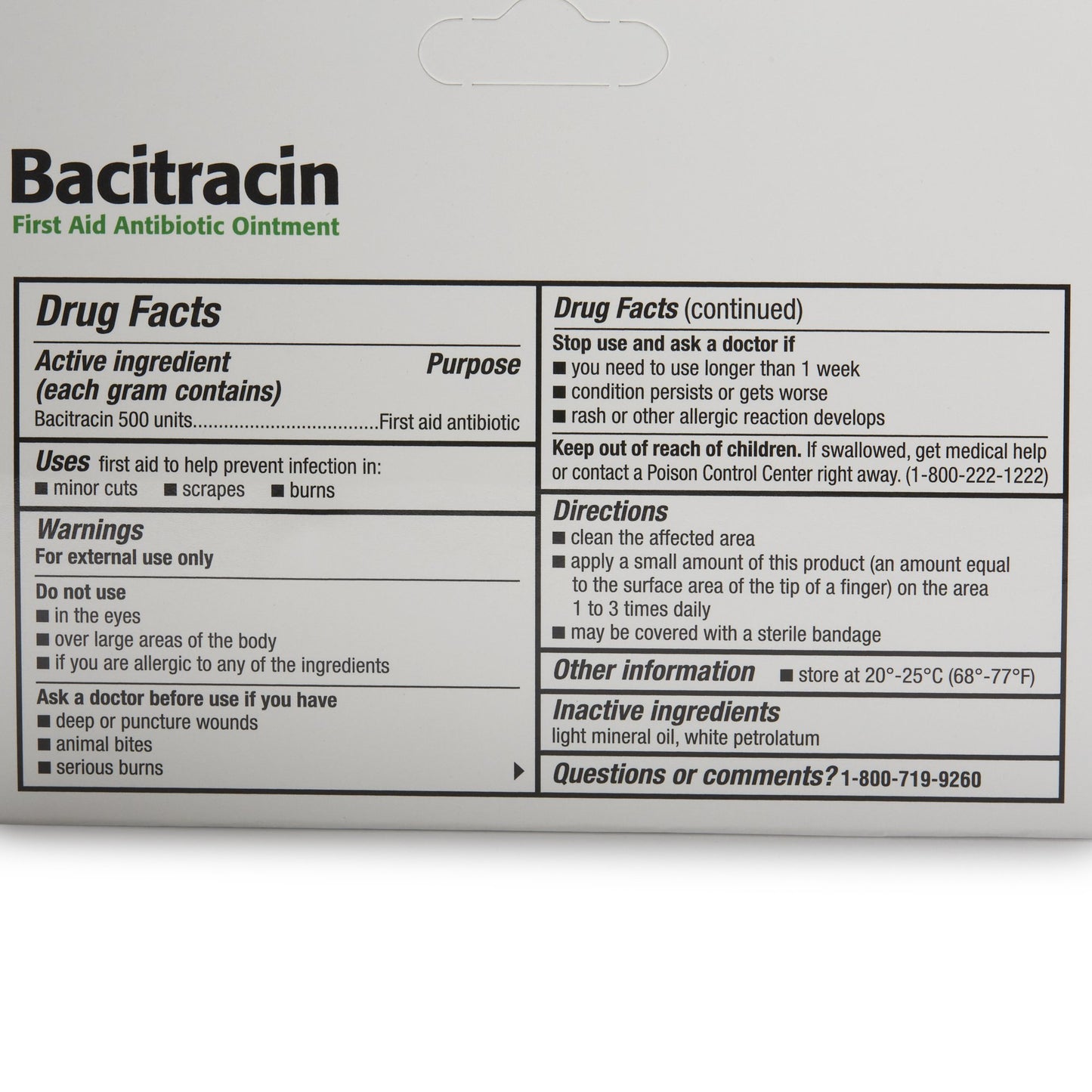 BACITRACIN, OINT 500U/GM 0.5OZ