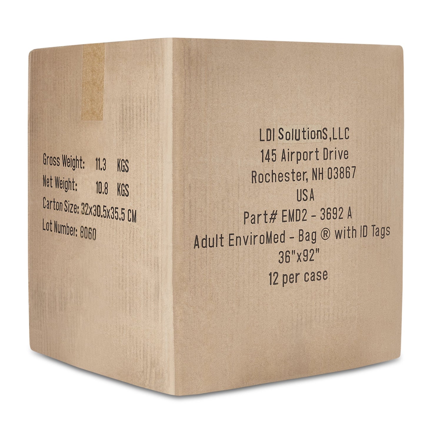 BAG, BODY WHT W/ID TAG ADLT (12/CS)