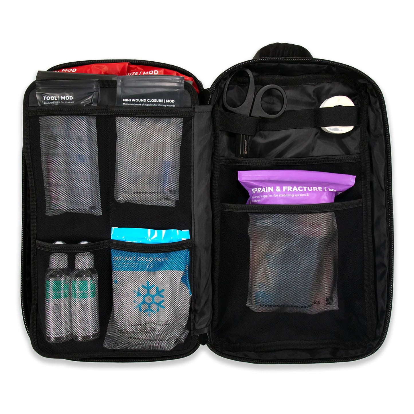 FIRST AID KIT, MYFAK LG STD 200PC NYLON BG BLK 14X8.75X6"