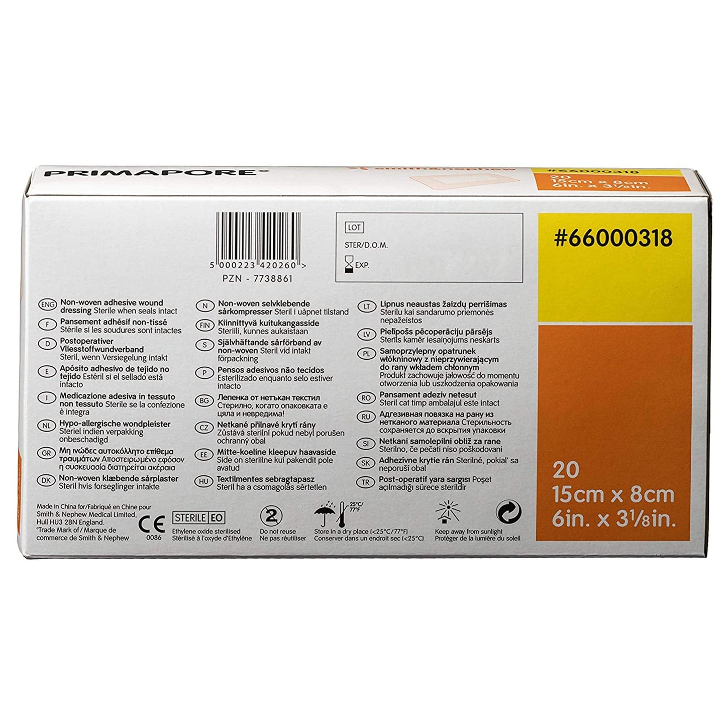DRESSING, WOUND 6"X3 1/8" (20/BX)