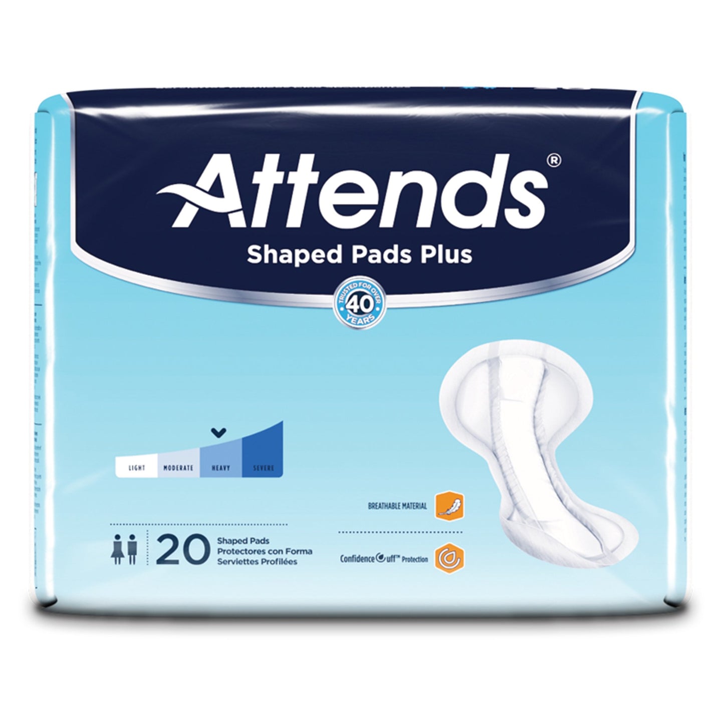 PAD, ATTENDS SUPER PLUS SHAPED(20/PK 4PK/CS)