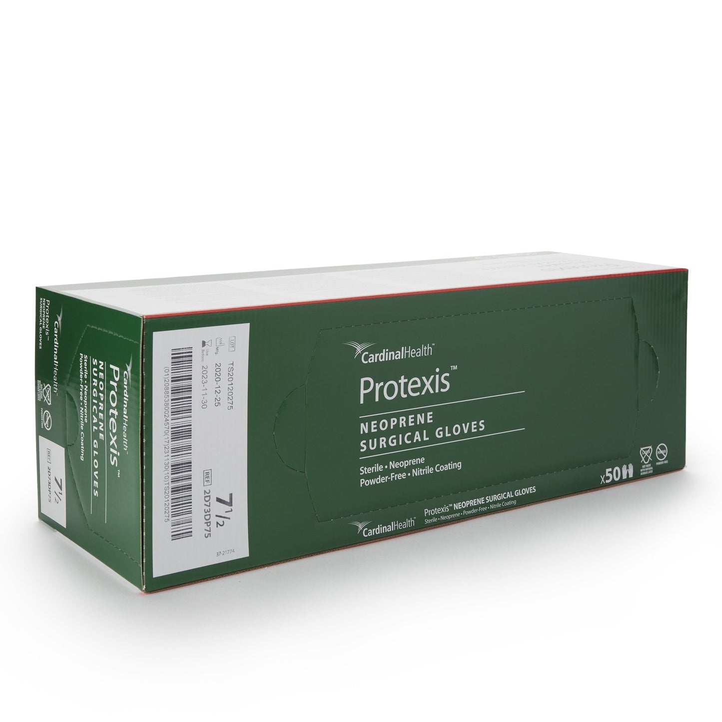 GLOVE, SURG NPRN 7.5 STR2 SMTHCHEMO (50PR/BX 4BX/CS)