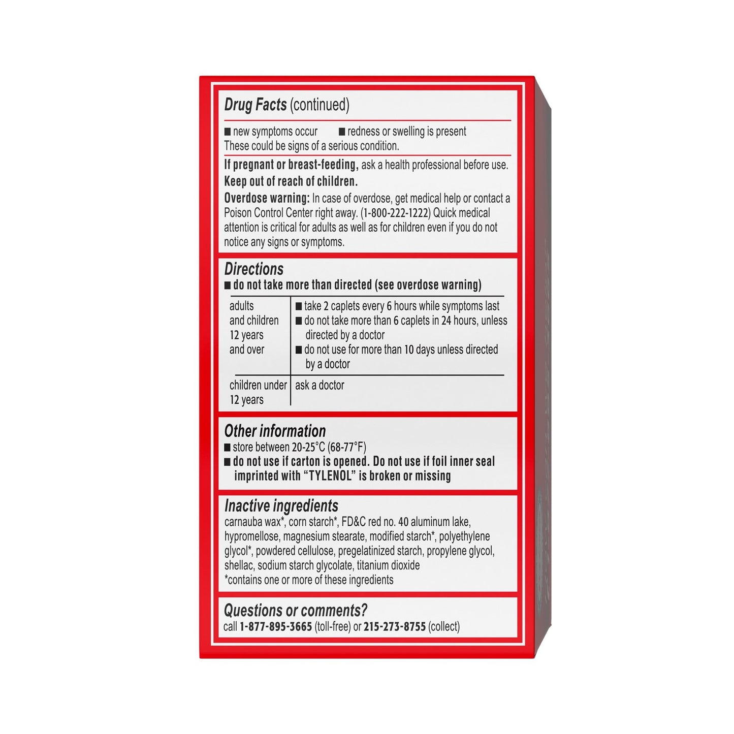TYLENOL, CAP XS 500MG (100/BX 48BX/CS)